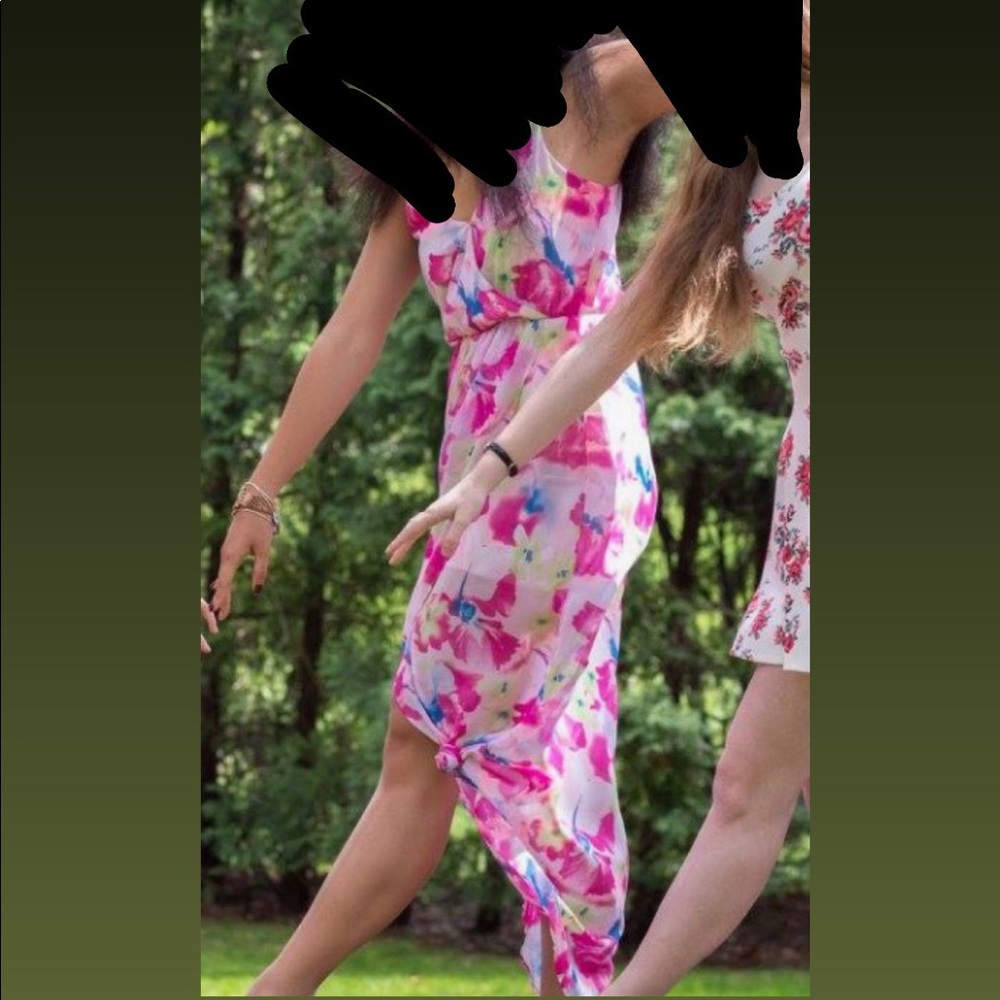Nordstrom Midi Pink Floral Dress
